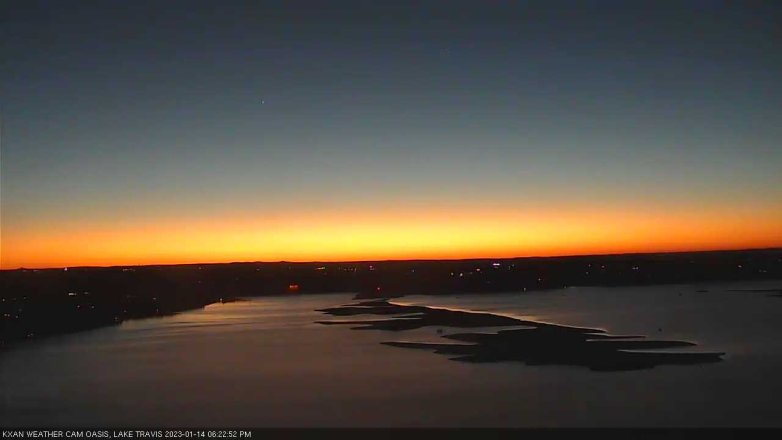 Lake Travis webcam, January 14, 2023 6:25 PM CT