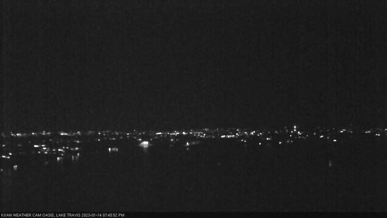 Lake Travis webcam, January 14, 2023 7:45 PM CT