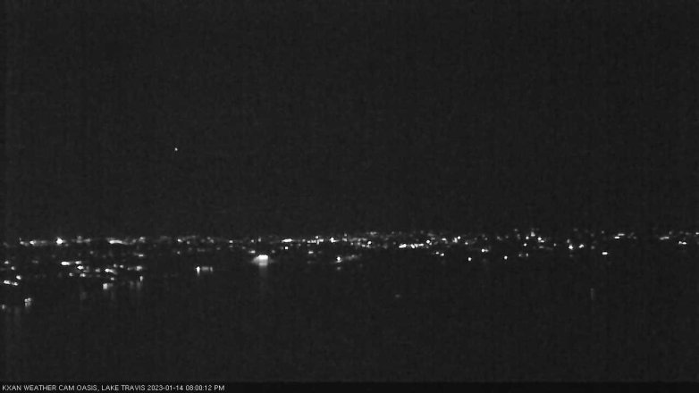 Lake Travis webcam, January 14, 2023 8:00 PM CT