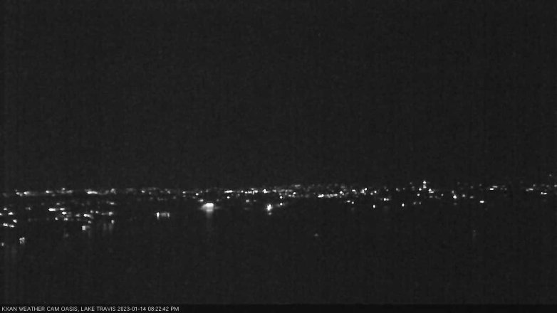 Lake Travis webcam, January 14, 2023 8:25 PM CT