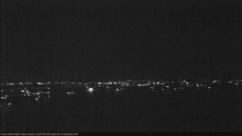 Lake Travis webcam, January 14, 2023 8:45 PM CT