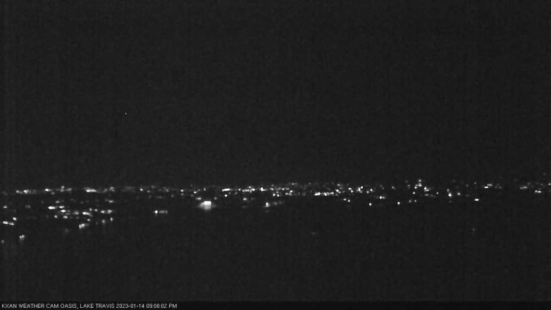 Lake Travis webcam, January 14, 2023 9:00 PM CT