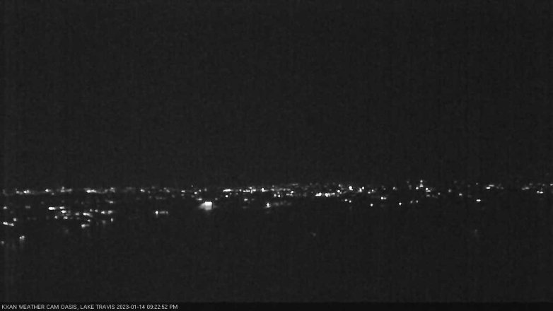Lake Travis webcam, January 14, 2023 9:25 PM CT