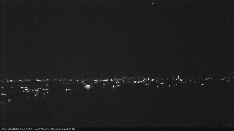 Lake Travis webcam, January 14, 2023 9:45 PM CT