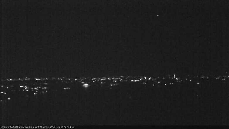 Lake Travis webcam, January 14, 2023 10:00 PM CT
