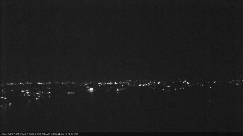 Lake Travis webcam, January 14, 2023 11:00 PM CT