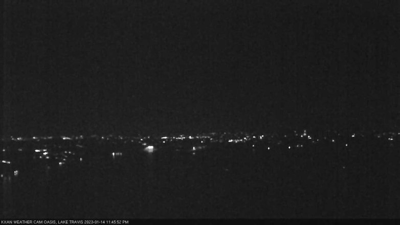 Lake Travis webcam, January 14, 2023 11:45 PM CT
