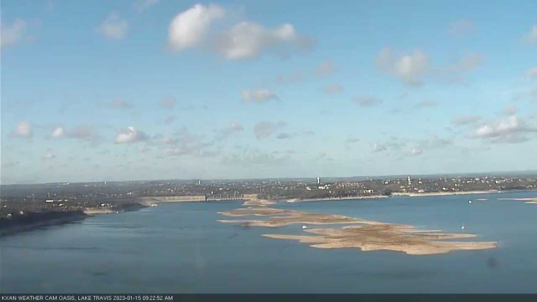 Lake Travis webcam, January 15, 2023 9:25 AM CT