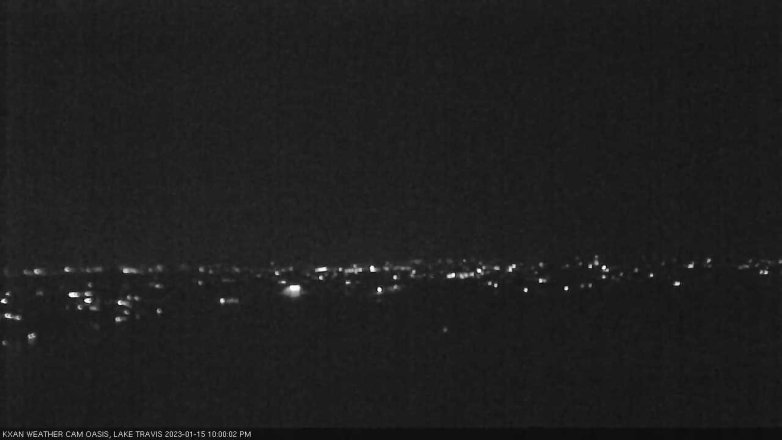 Lake Travis webcam, January 15, 2023 10:00 PM CT