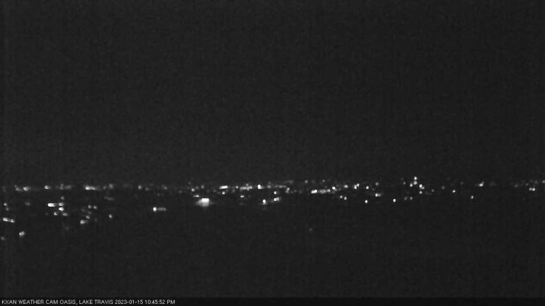 Lake Travis webcam, January 15, 2023 10:45 PM CT