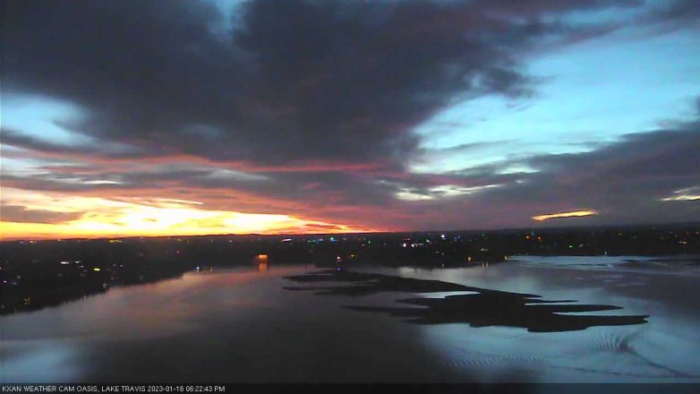 Lake Travis webcam, January 16, 2023 6:25 PM CT