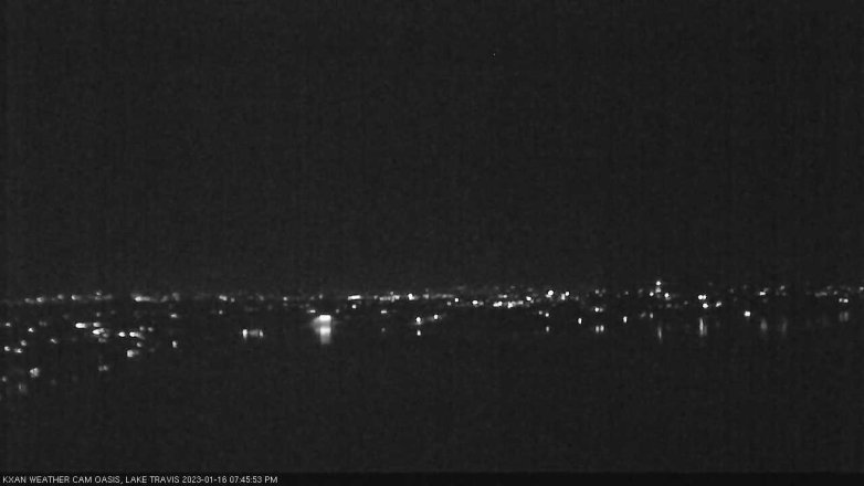 Lake Travis webcam, January 16, 2023 7:45 PM CT