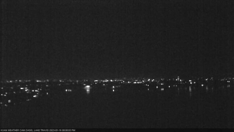Lake Travis webcam, January 16, 2023 8:00 PM CT