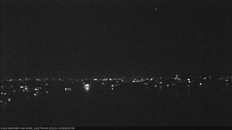 Lake Travis webcam, January 16, 2023 9:45 PM CT