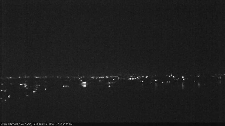 Lake Travis webcam, January 16, 2023 10:45 PM CT