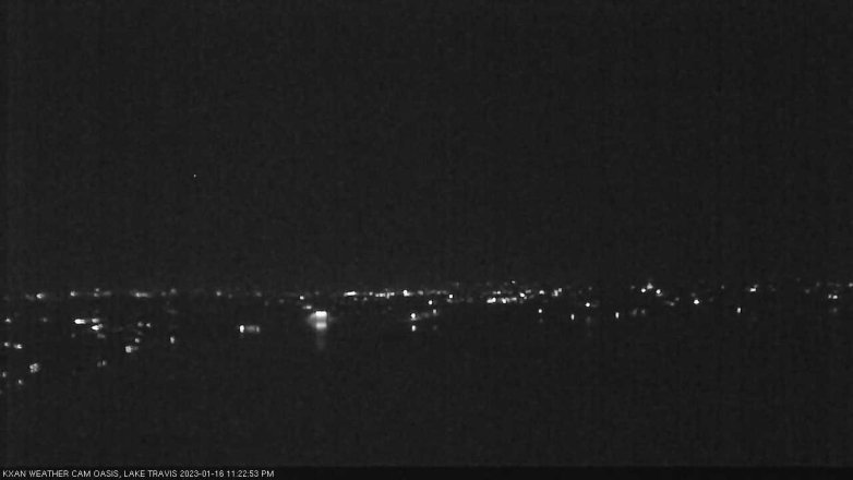 Lake Travis webcam, January 16, 2023 11:25 PM CT