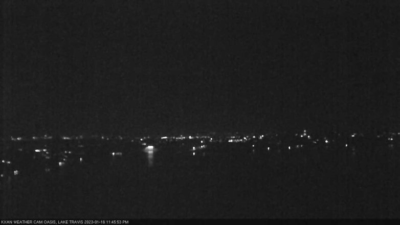 Lake Travis webcam, January 16, 2023 11:45 PM CT