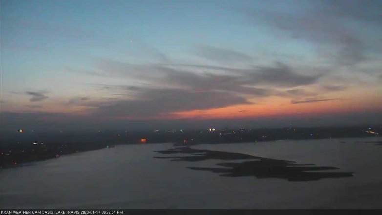 Lake Travis webcam, January 17, 2023 6:25 PM CT