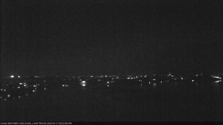 Lake Travis webcam, January 17, 2023 9:25 PM CT