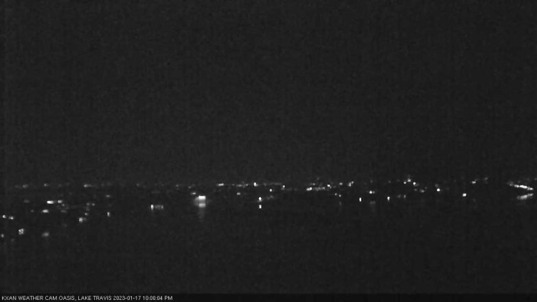 Lake Travis webcam, January 17, 2023 10:00 PM CT