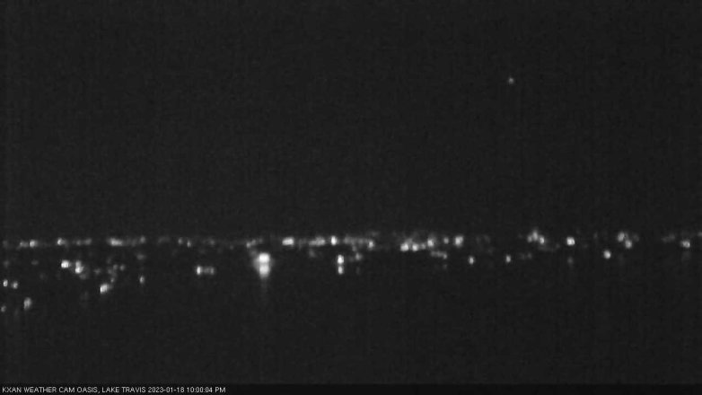 Lake Travis webcam, January 18, 2023 10:00 PM CT