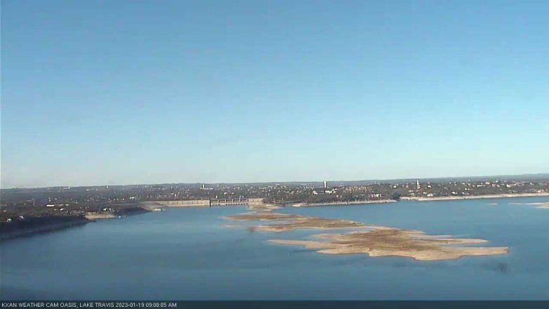 Lake Travis webcam, January 19, 2023 9:00 AM CT