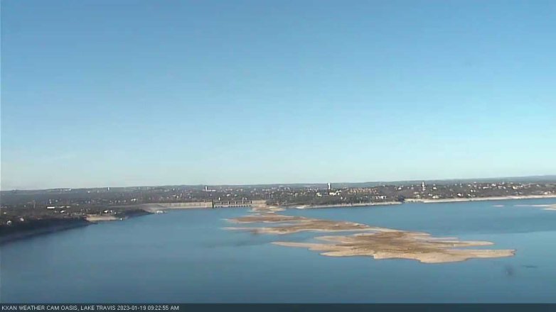 Lake Travis webcam, January 19, 2023 9:25 AM CT