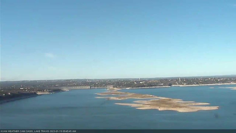 Lake Travis webcam, January 19, 2023 9:45 AM CT
