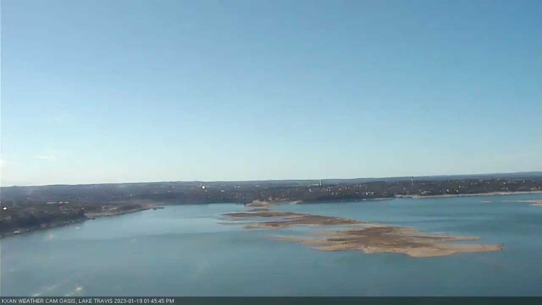 Lake Travis webcam, January 19, 2023 1:45 PM CT