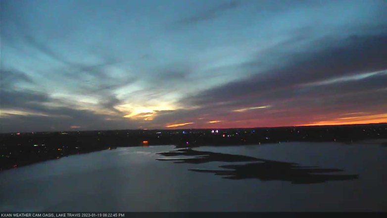 Lake Travis webcam, January 19, 2023 6:25 PM CT