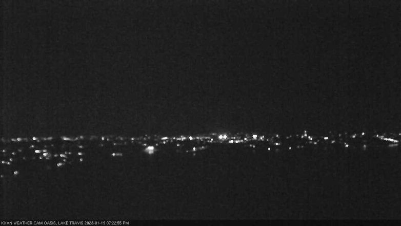 Lake Travis webcam, January 19, 2023 7:25 PM CT