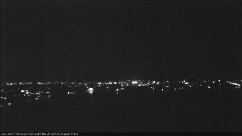 Lake Travis webcam, January 19, 2023 9:00 PM CT
