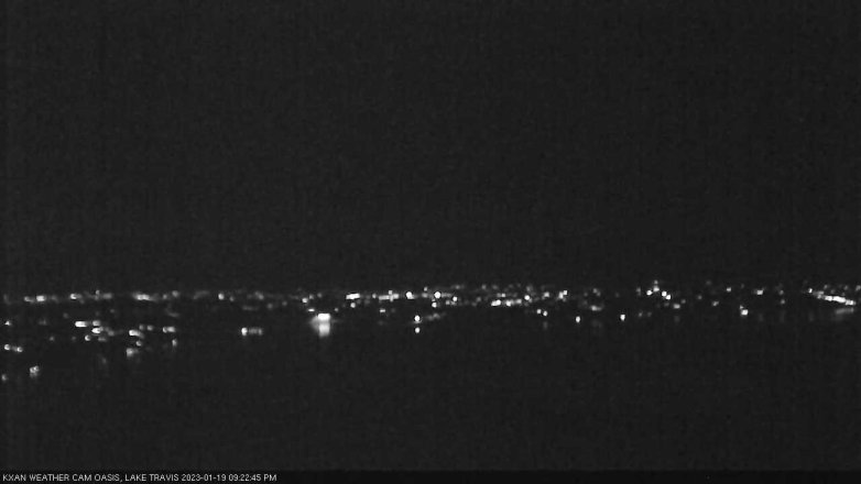 Lake Travis webcam, January 19, 2023 9:25 PM CT