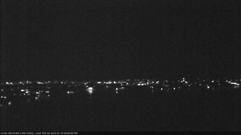 Lake Travis webcam, January 19, 2023 9:45 PM CT