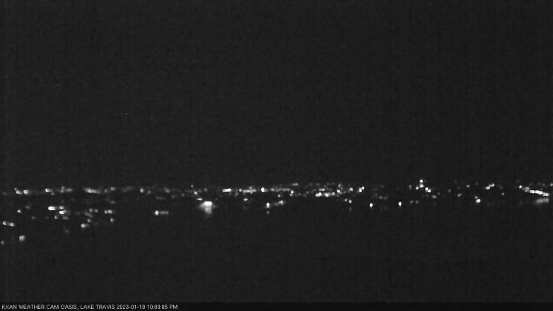 Lake Travis webcam, January 19, 2023 10:00 PM CT