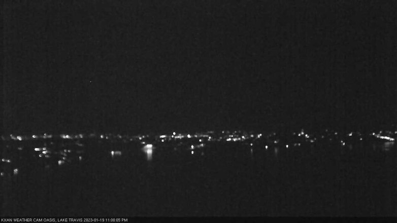 Lake Travis webcam, January 19, 2023 11:00 PM CT