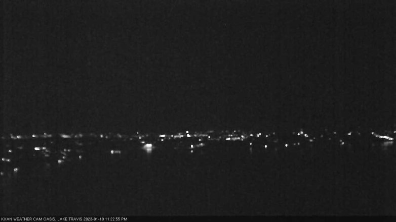 Lake Travis webcam, January 19, 2023 11:25 PM CT