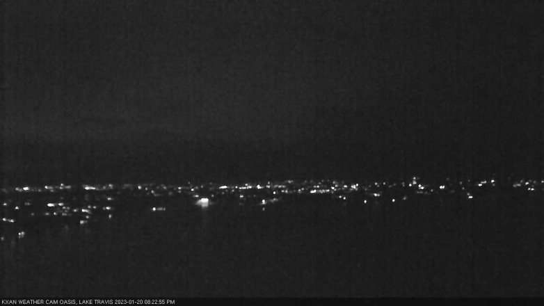 Lake Travis webcam, January 20, 2023 8:25 PM CT