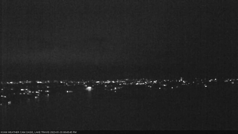 Lake Travis webcam, January 20, 2023 8:45 PM CT