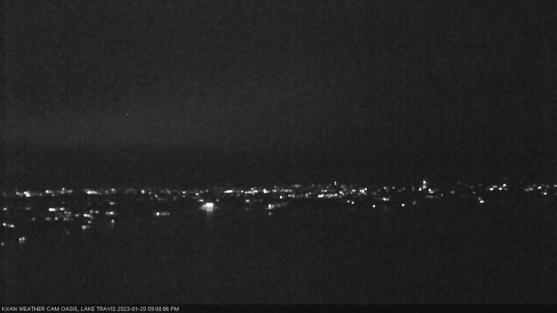 Lake Travis webcam, January 20, 2023 9:00 PM CT