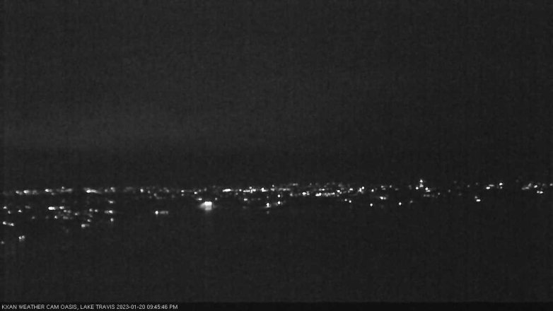 Lake Travis webcam, January 20, 2023 9:45 PM CT