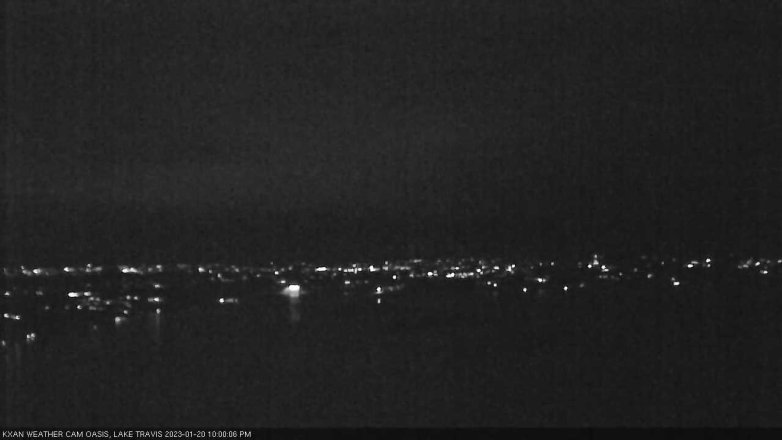 Lake Travis webcam, January 20, 2023 10:00 PM CT