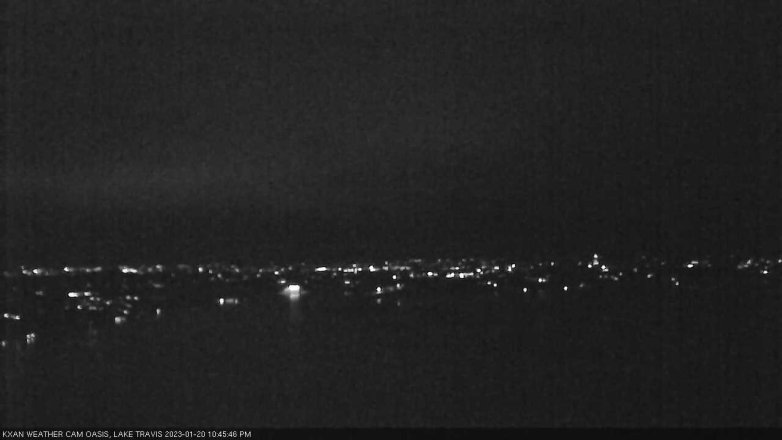 Lake Travis webcam, January 20, 2023 10:45 PM CT