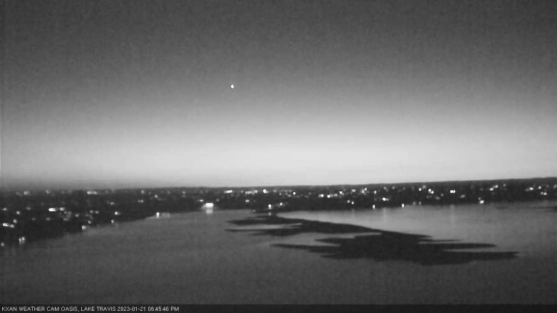 Lake Travis webcam, January 21, 2023 6:45 PM CT