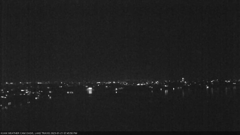 Lake Travis webcam, January 21, 2023 7:45 PM CT
