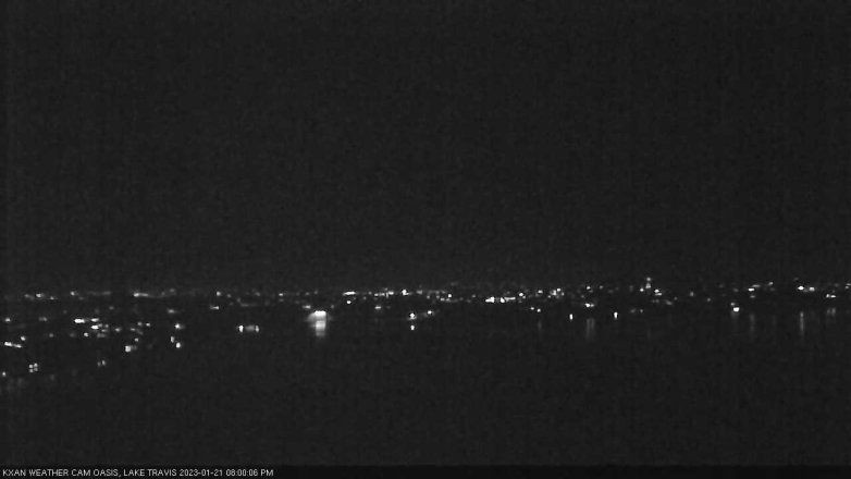 Lake Travis webcam, January 21, 2023 8:00 PM CT