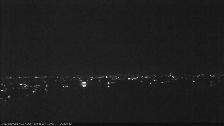 Lake Travis webcam, January 21, 2023 8:45 PM CT