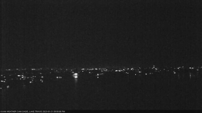 Lake Travis webcam, January 21, 2023 9:00 PM CT