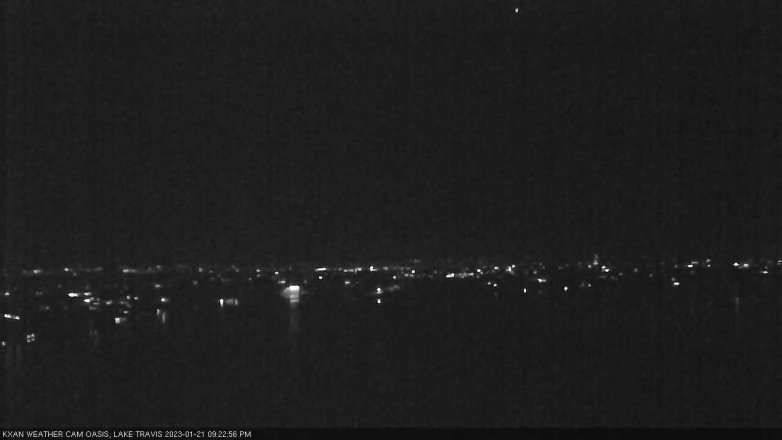 Lake Travis webcam, January 21, 2023 9:25 PM CT