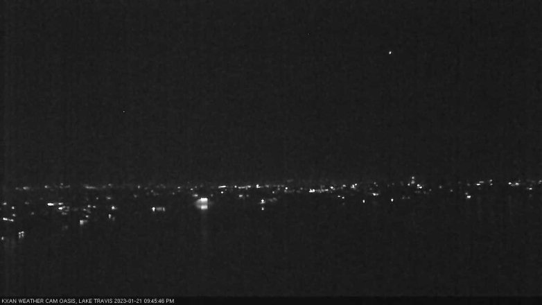Lake Travis webcam, January 21, 2023 9:45 PM CT